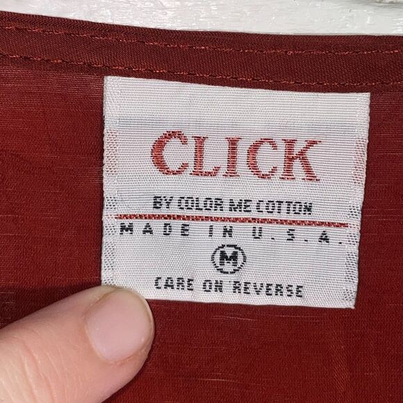 Click by Color Me Cotton Midi Dress M Cupro Rayon Rust Corset Tie Back READ - Picture 8 of 12